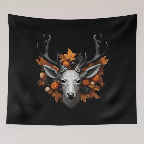 Item preview, halloween deer with huge antlers designed and sold by in-leggings.
