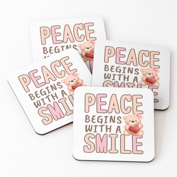 Item preview, Peace Begins with a Smile with Cute Bear designed and sold by Mika2525-smile.