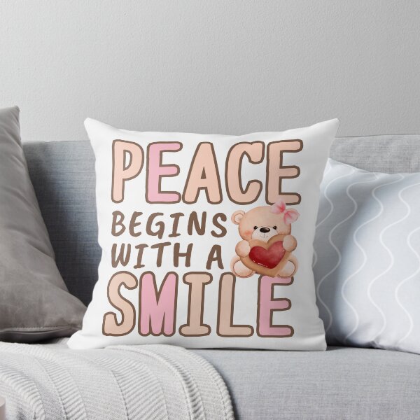 Item preview, Peace Begins with a Smile with Cute Bear designed and sold by Mika2525-smile.
