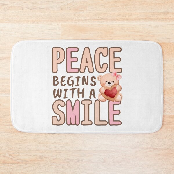 Item preview, Peace Begins with a Smile with Cute Bear designed and sold by Mika2525-smile.