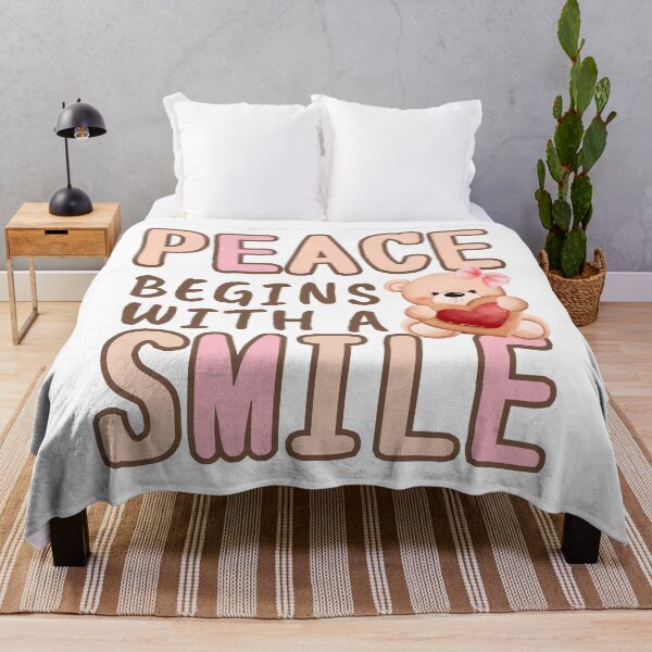 Item preview, Peace Begins with a Smile with Cute Bear designed and sold by Mika2525-smile.