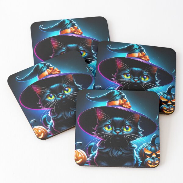 Item preview, Black Cat & The  Moon, bats and Pumpkin Scene Halloween designed and sold by DeJuin.