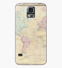 Vintage Map of The World (1862) Case/Skin for Samsung Galaxy