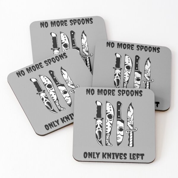 Item preview, No More Spoons Only Knives Left Scary Movie Characters  designed and sold by CaitlynConnor.