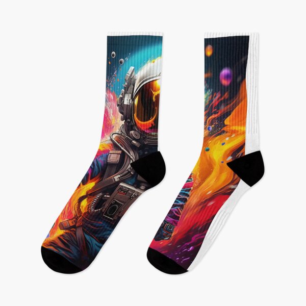 Item preview, Cyber astronaut scifi colorful neon designed and sold by GrinGalore.