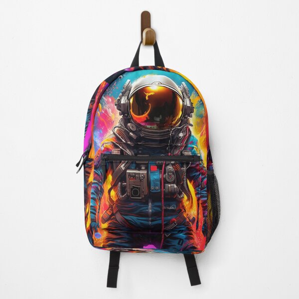Item preview, Cyber astronaut scifi colorful neon designed and sold by GrinGalore.