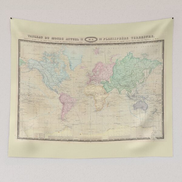 Item preview, Vintage Map of The World (1862) designed and sold by BravuraMedia.