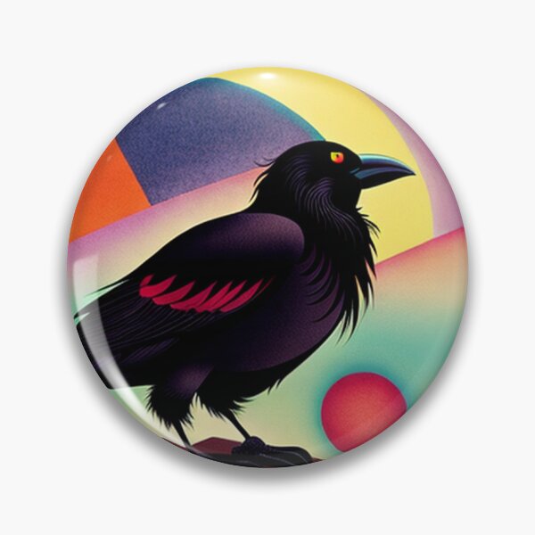 Item preview, Crow with full moon vibrant pop art raven bird designed and sold by Meena-tta.