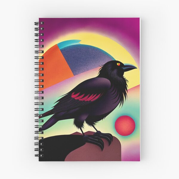 Item preview, Crow with full moon vibrant pop art raven bird designed and sold by Meena-tta.