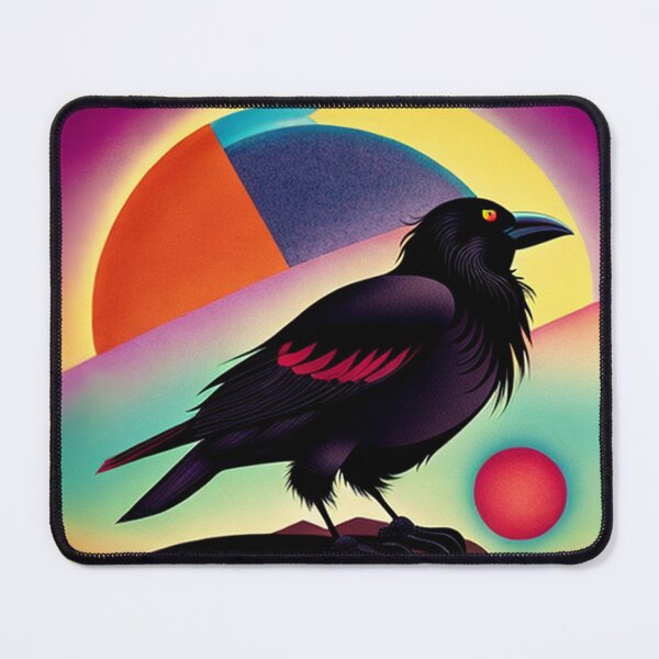 Item preview, Crow with full moon vibrant pop art raven bird designed and sold by Meena-tta.