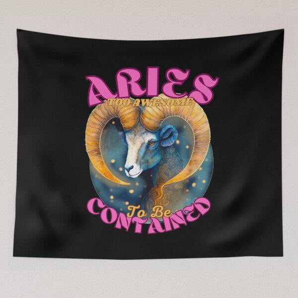 Item preview, Aries: Too Awesome To Be Contained. aries quote designed and sold by ZodiacWonders.