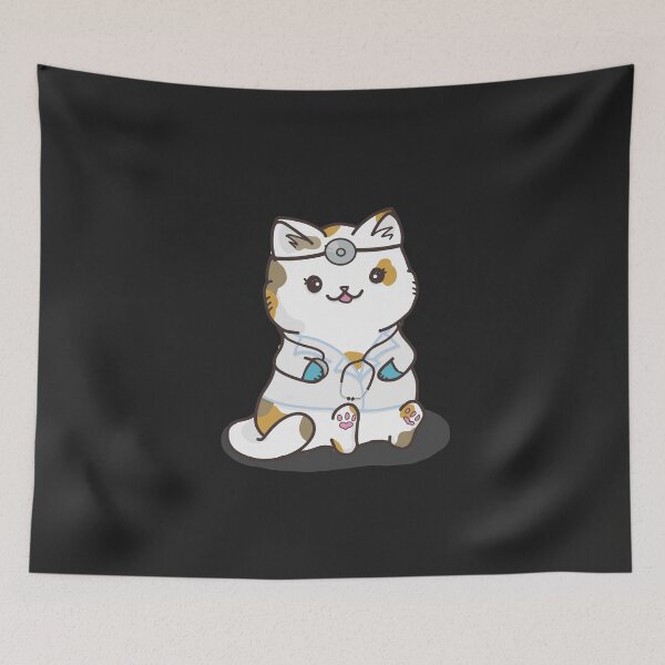 Item preview, Doctor Cat - Calico - Black Background designed and sold by CareerCat.