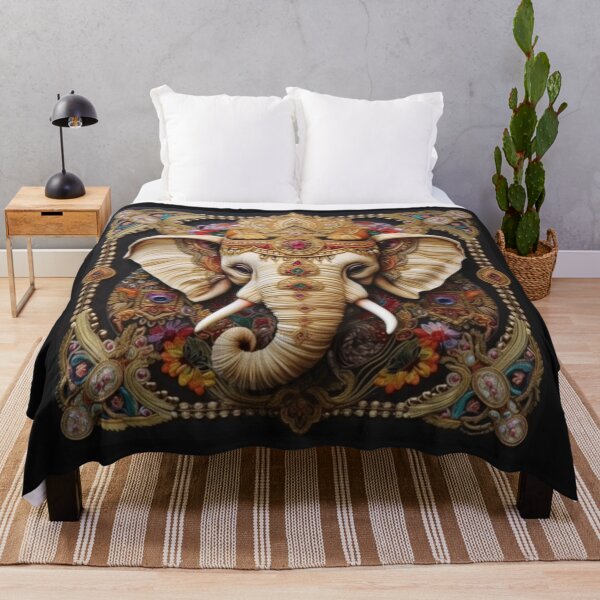 Item preview, Graceful, Elephant ,Beautiful and precious, embroidered fabric style designed and sold by Icon-Network.