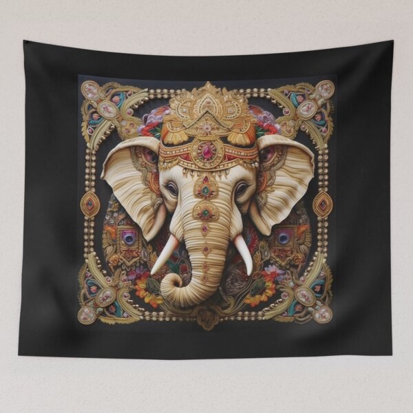 Item preview, Graceful, Elephant ,Beautiful and precious, embroidered fabric style designed and sold by Icon-Network.