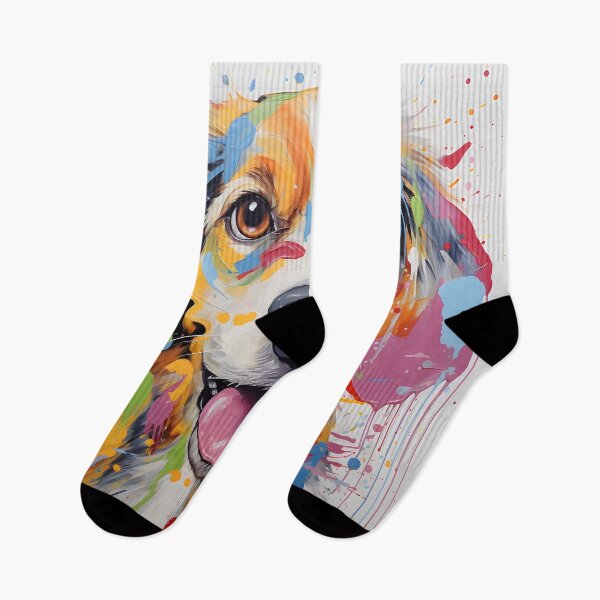 Item preview, Colorful Dog Painting designed and sold by inkArtistryfine.