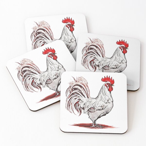 Item preview, Vibrant Feathers White Spicy Rooster Artwork designed and sold by PatternXS.