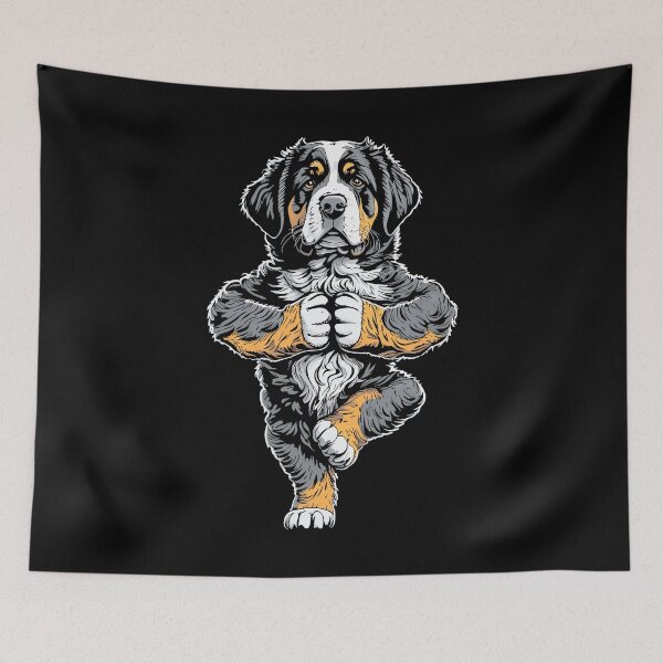 Item preview, Bernese Mountain Dog Yoga Puppy Funny Tree Pose Vrikshasana designed and sold by GrandeDuc.