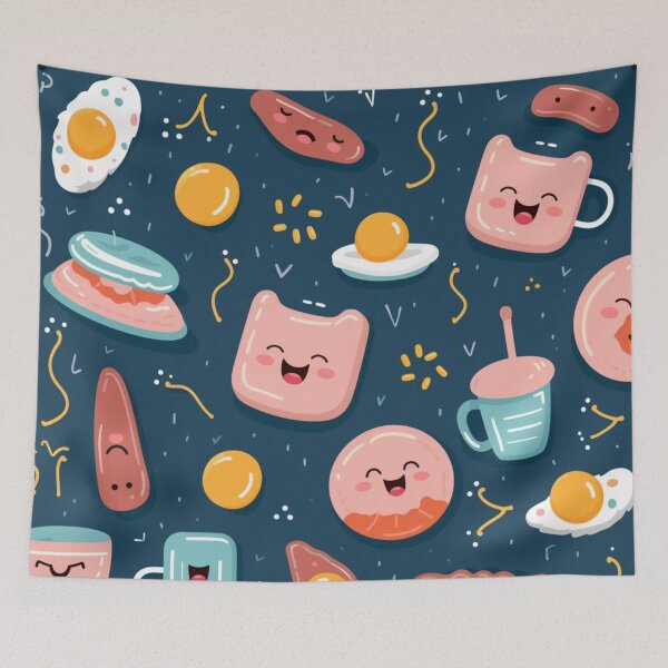 Item preview, patterns with cute food items designed and sold by SasiPen.