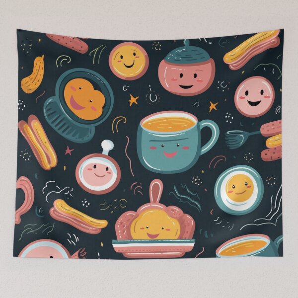 Item preview, patterns with cute food items designed and sold by SasiPen.