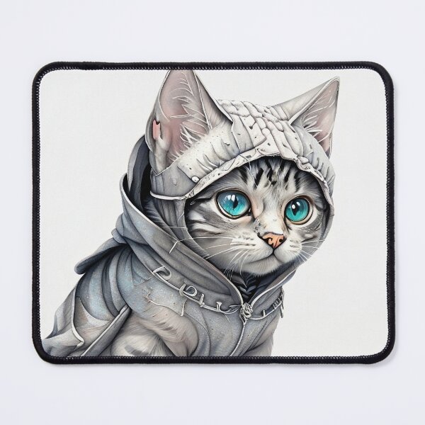 Item preview, Kitty with gray hoody designed and sold by Gooddaycanvas.