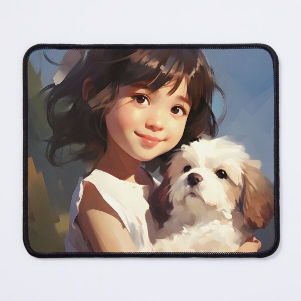 Item preview, Cherished Moments: Girl and Puppy Bond designed and sold by inkArtistryfine.