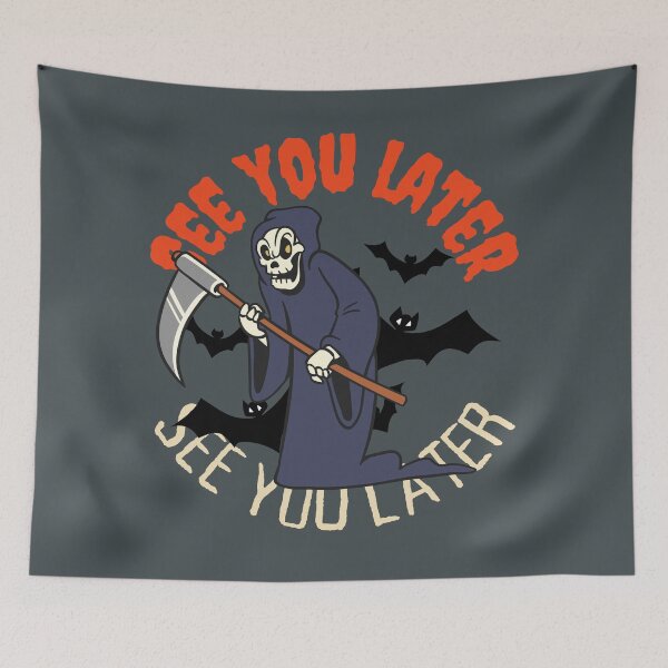 Item preview, Retro Cartoon Grim Reaper 'See You Later'  designed and sold by VieBelieve.