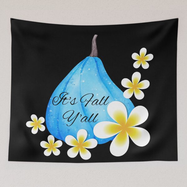 Item preview, It's Fall Y'all Blue Floral Pumpkin designed and sold by GraphicsClub.