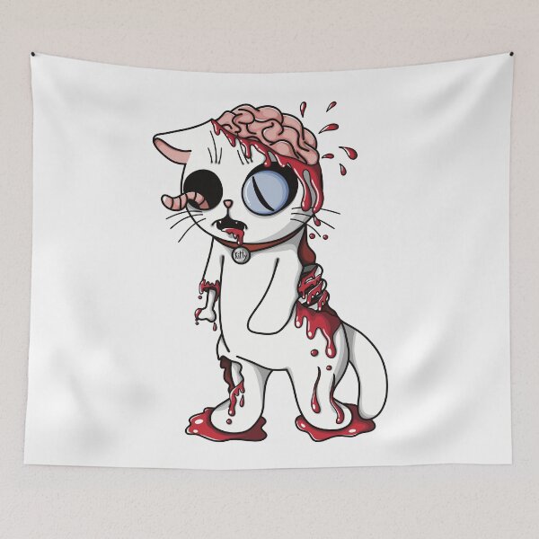 Item preview, White cat zombie  designed and sold by DJEverything.