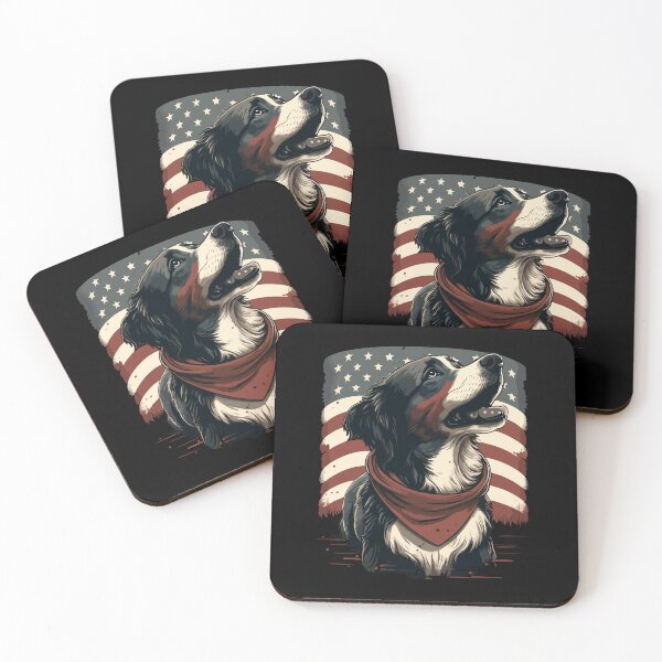 Item preview, dog with American flag, dog with us flag, patriotic dog designed and sold by GreyStanzione1.