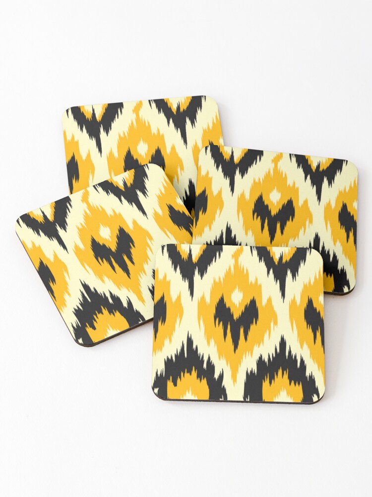 Thumbnail 1 of 5, Coasters (Set of 4), Ikat Pattern designed and sold by SideSignal.