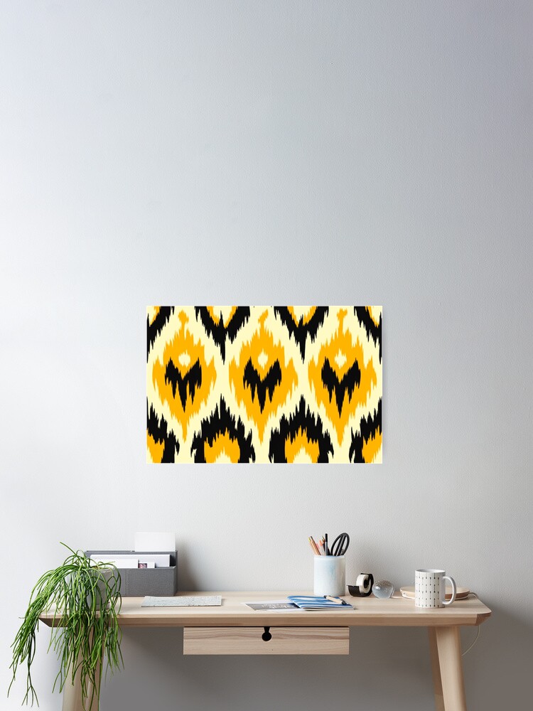 Thumbnail 2 of 3, Poster, Ikat Pattern designed and sold by SideSignal.