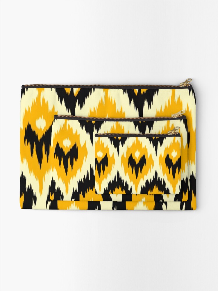 Thumbnail 2 of 4, Zipper Pouch, Ikat Pattern designed and sold by SideSignal.