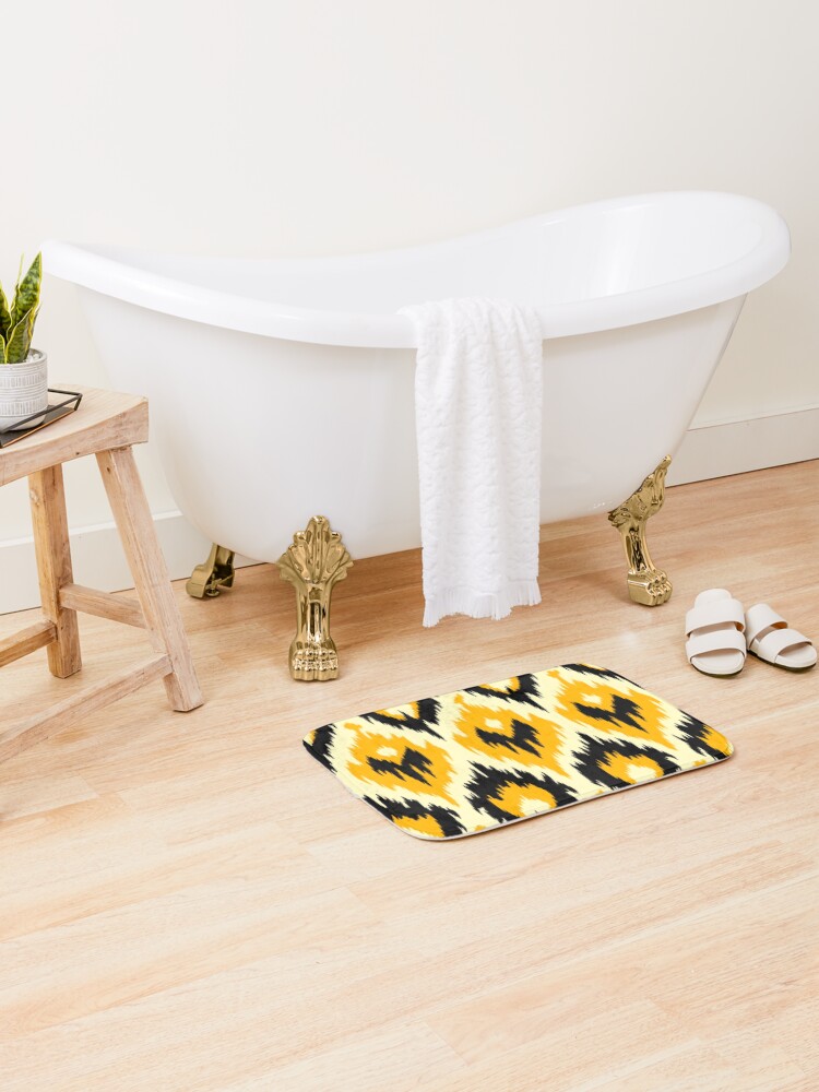 Thumbnail 2 of 6, Bath Mat, Ikat Pattern designed and sold by SideSignal.