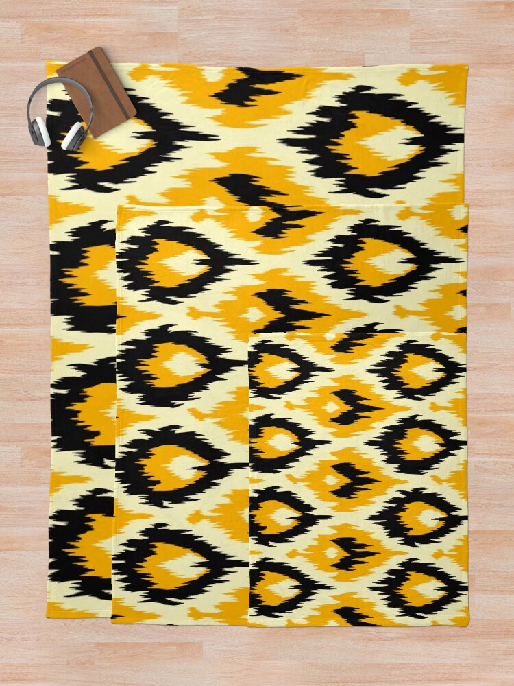 Thumbnail 5 of 6, Throw Blanket, Ikat Pattern designed and sold by SideSignal.