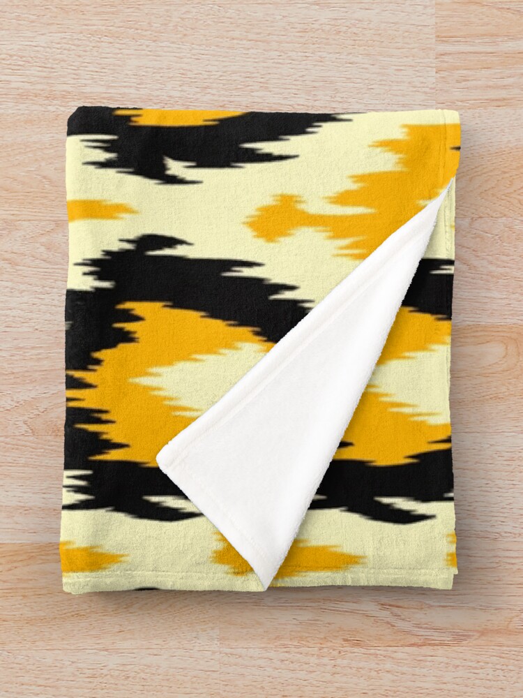 Thumbnail 3 of 6, Throw Blanket, Ikat Pattern designed and sold by SideSignal.