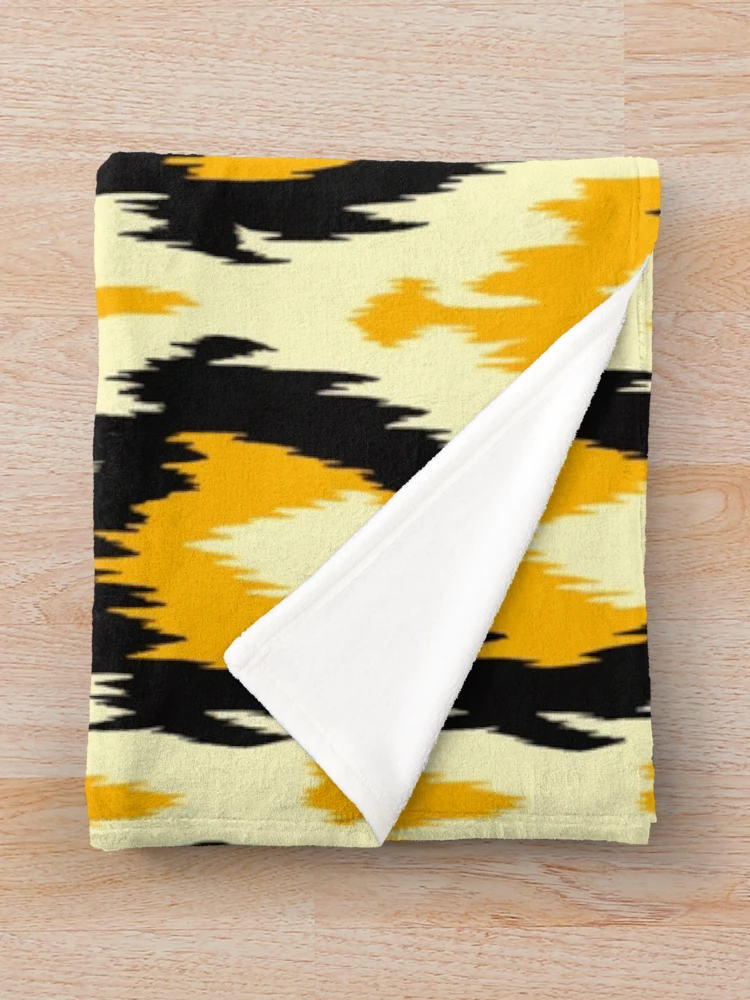 Thumbnail 3 of 6, Throw Blanket, Ikat Pattern designed and sold by SideSignal.