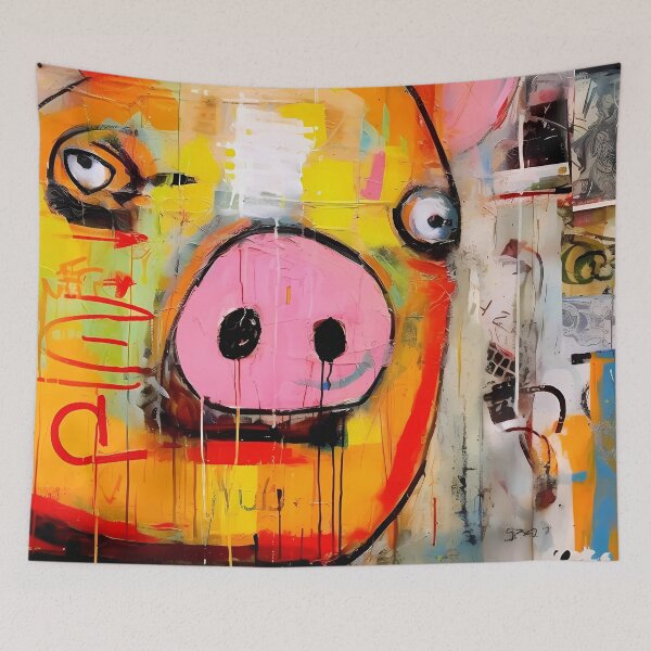 Item preview, Colorful Pig Artwork. Abstract Swine Splash. designed and sold by GiveMeMood.