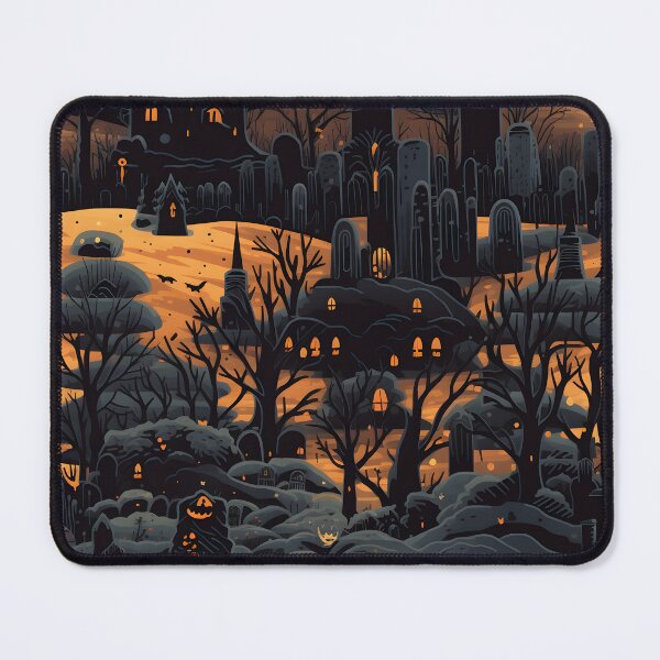 Item preview, Halloween cemetery seamless image 3 designed and sold by Witchanun Komutthong.