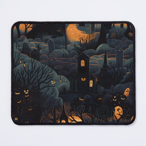 Item preview, Halloween cemetery seamless image 5 designed and sold by Witchanun Komutthong.