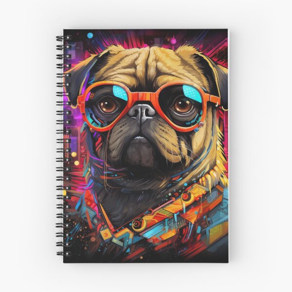 Item preview, Сyberpunk Pug funny dogs with sunglasses designed and sold by GrinGalore.
