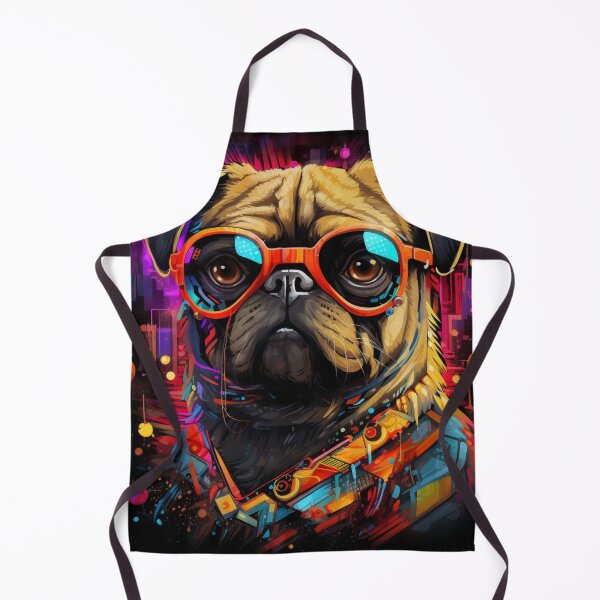 Item preview, Сyberpunk Pug funny dogs with sunglasses designed and sold by GrinGalore.