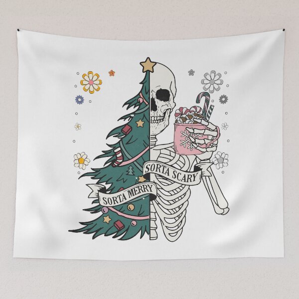 Item preview, Sorta Scary Merry Sorta Christmas Skeleton Tree Santa designed and sold by AME ⭐⭐⭐⭐⭐.