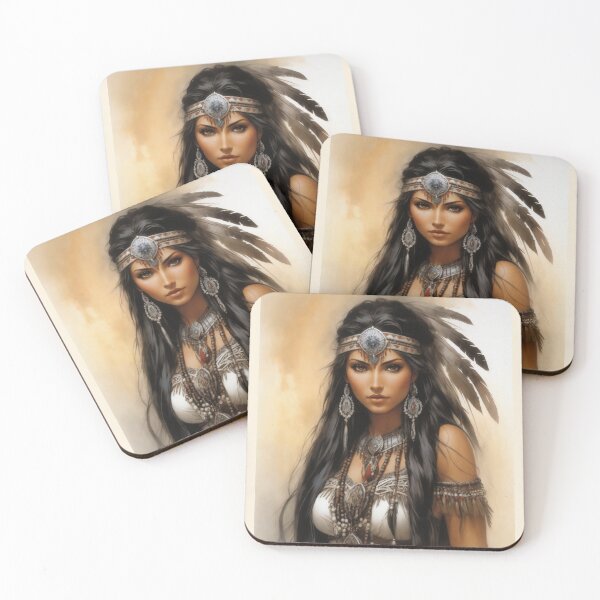 Item preview, Native American Indian Woman designed and sold by ArtCraftLab.