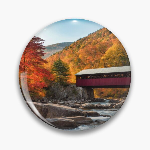 Artikelvorschau, Red Covered Bridge - Fall in New England no2 entworfen und verkauft von Glenburn Graphics.
