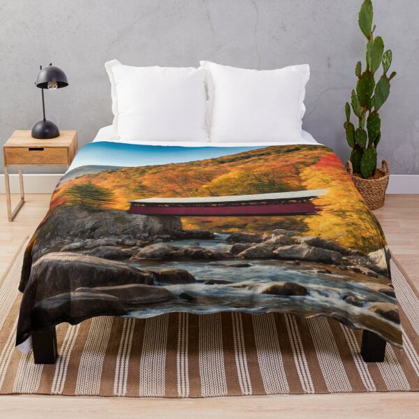 Item preview, Red Covered Bridge - Fall in New England no2 designed and sold by Glenburn Graphics.