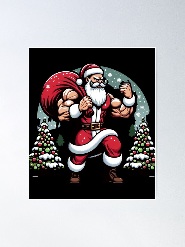 Bodybuilder Santa Claus with Christmas Gifts - Fun Paperweight, Zazzle