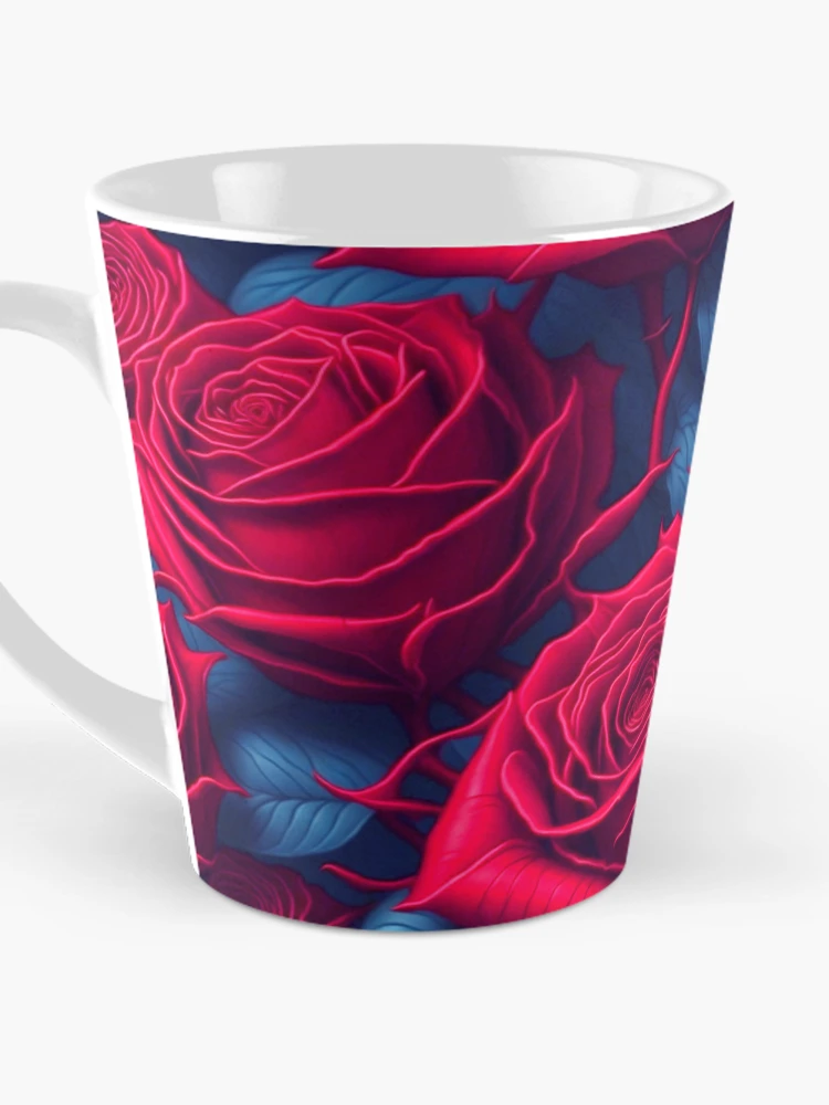 Thumbnail 3 of 4, Coffee Mug, Bright Red Roses Pattern designed and sold by FunArtDesigns00.