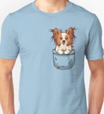 Pocket Papillon Puppy Unisex T-Shirt