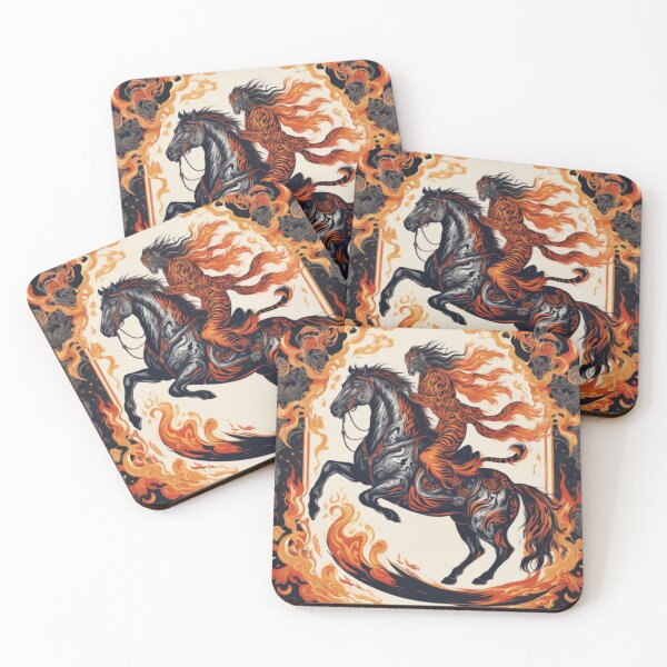 Item preview, Flaming Horse with Tiger designed and sold by TheJuicyShop.
