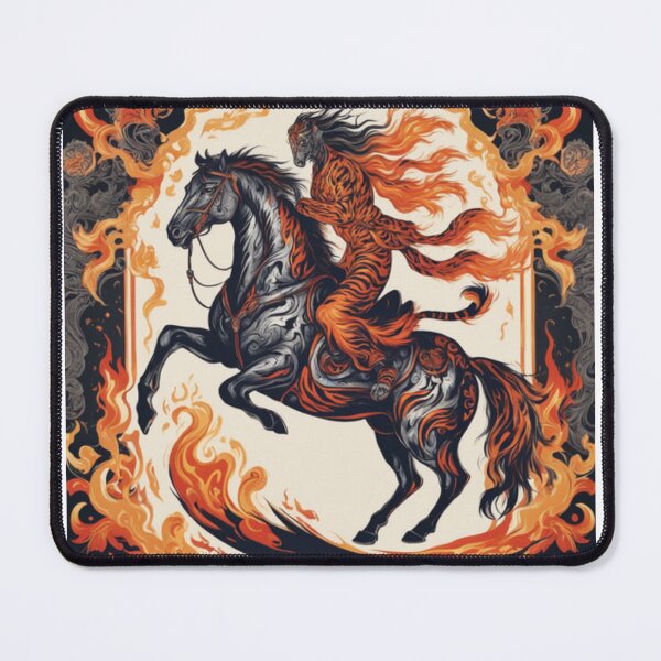 Item preview, Flaming Horse with Tiger designed and sold by TheJuicyShop.